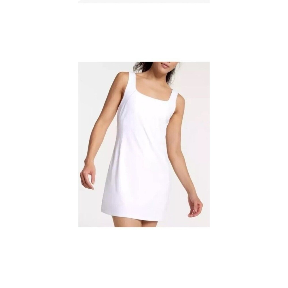 Calia Bodysuit Dress Mini Shift White Sz XL Inspire Scoop Back Built In Pockets